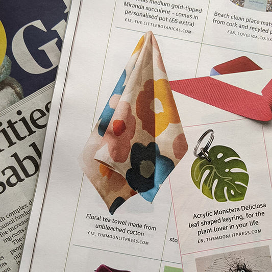 Monstera Keyring featured in The Guardian Christmas Gift Guide 2022 - The Moonlit Press