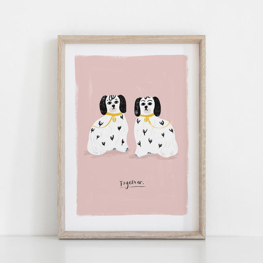 Ceramic Dogs Together Print