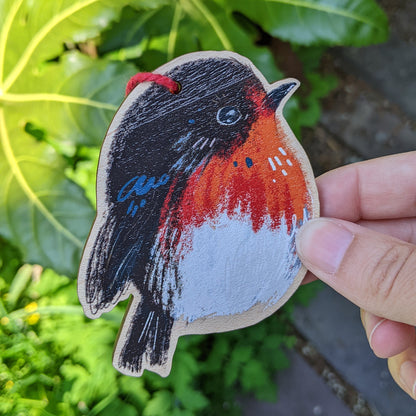 * Seconds * Wooden Robin Christmas Decoration