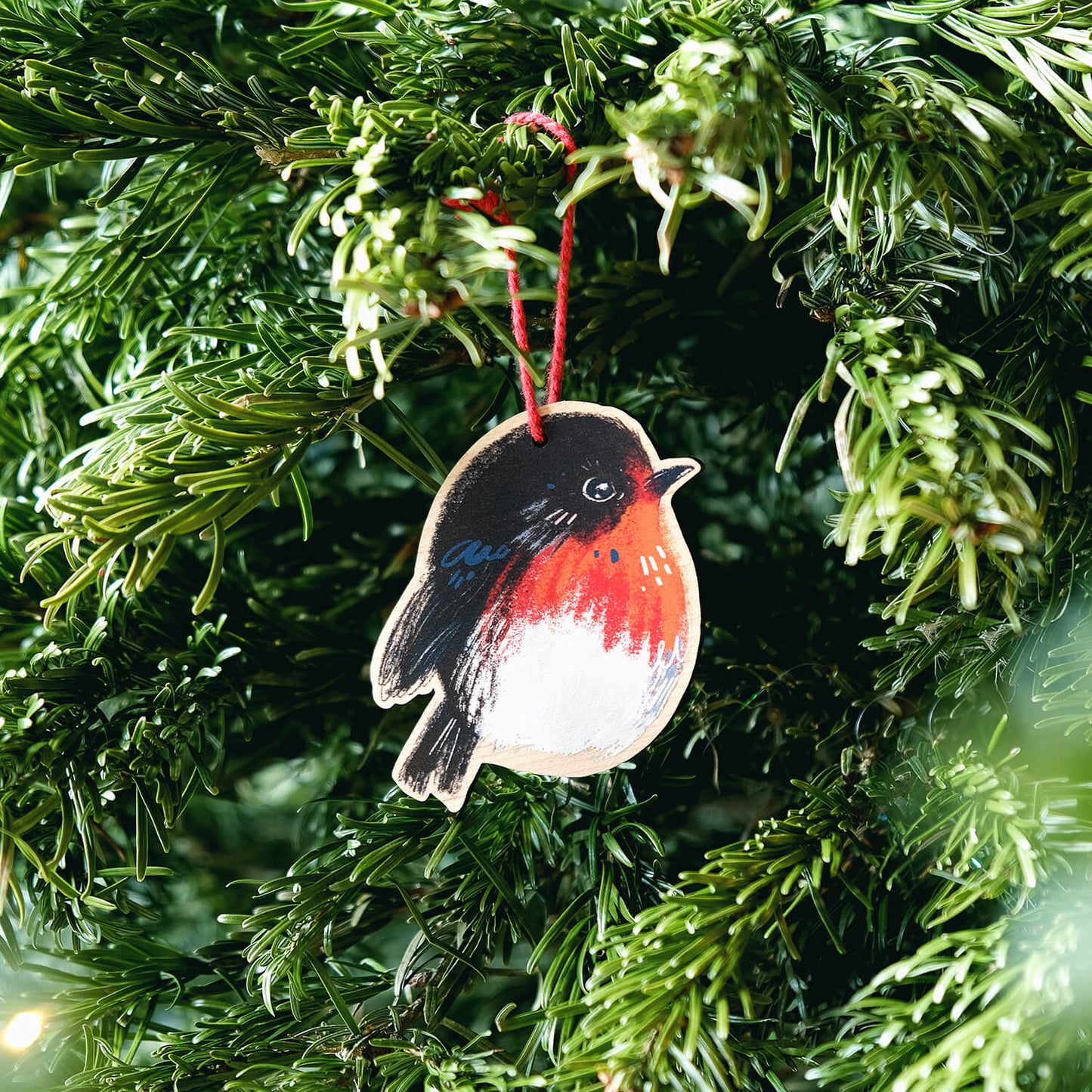 Wooden Robin Christmas Tree Decoration