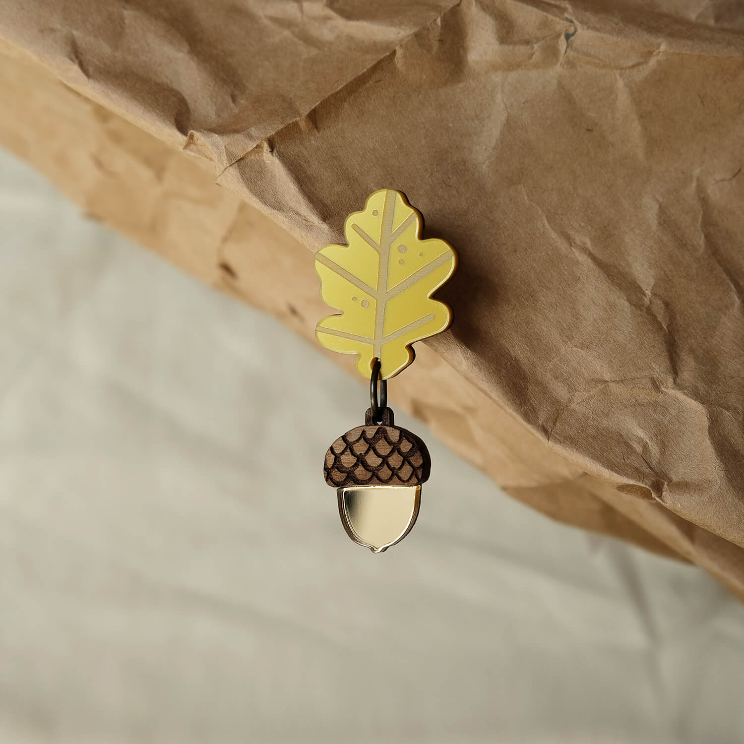 Oak Leaf and Acorn Brooch - The Moonlit Press