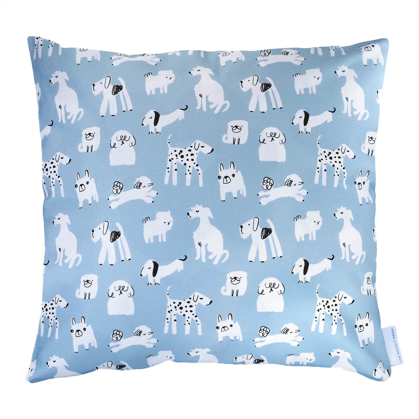 Decorative Dog Print Cushion Cut Out in Blue