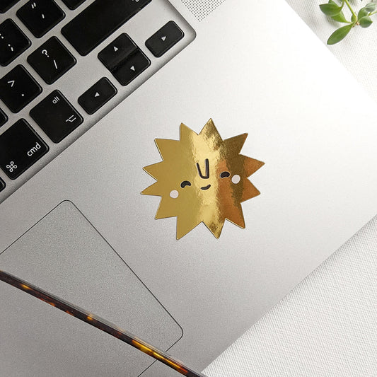Gold Sun Vinyl Sticker - The Moonlit Press UK