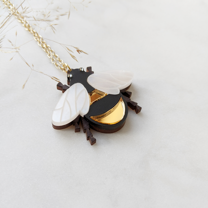 Dainty Gold Bee Necklace