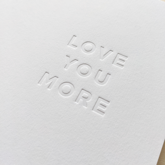 Blind debossing greeting card for couples