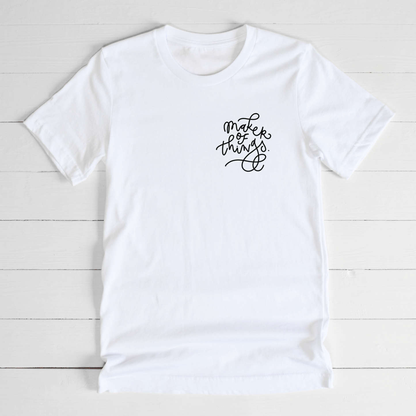 Maker of things white unisex t-shirt