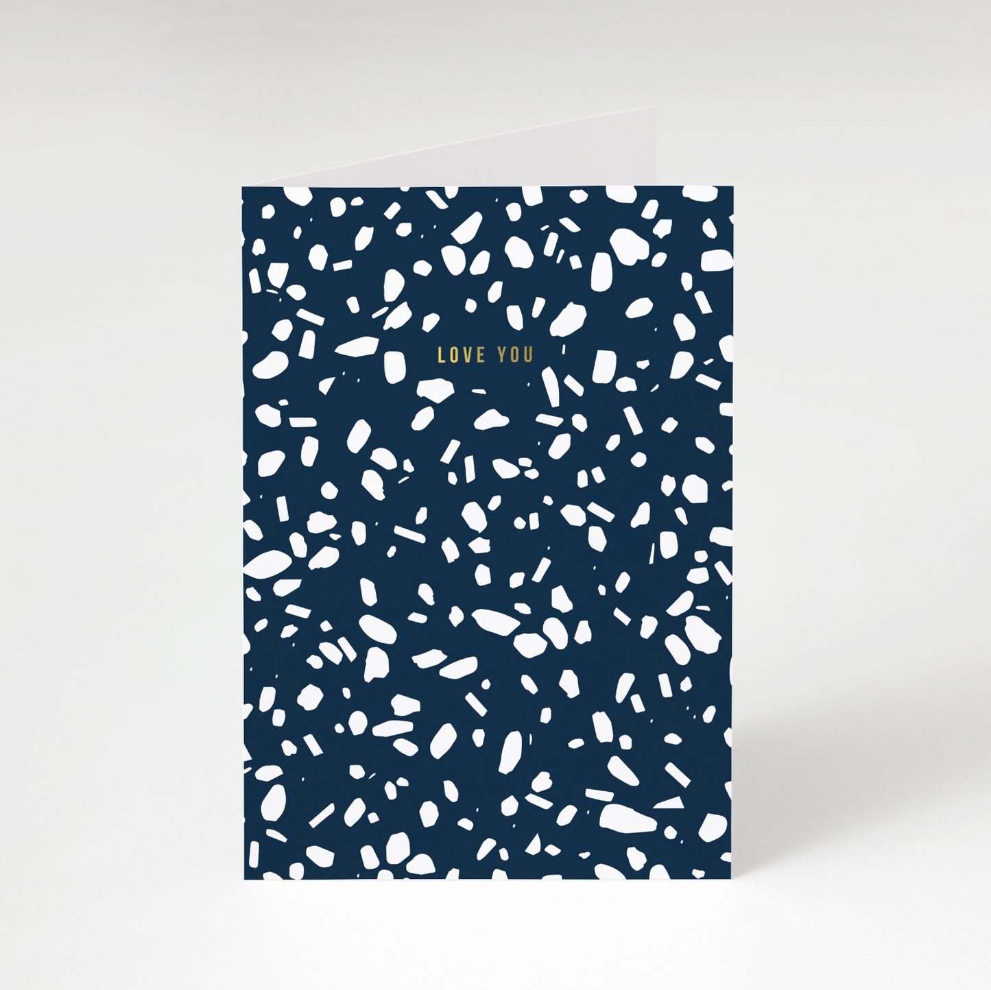 Navy Terrazzo Love You Card - The Moonlit Press