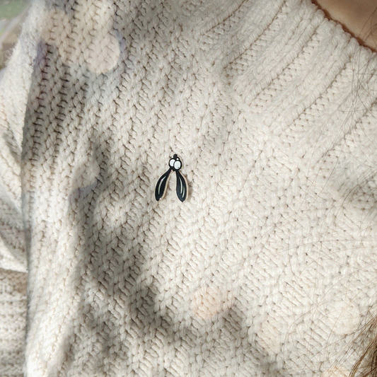 Silver Mistletoe Enamel Pin - The Moonlit Press