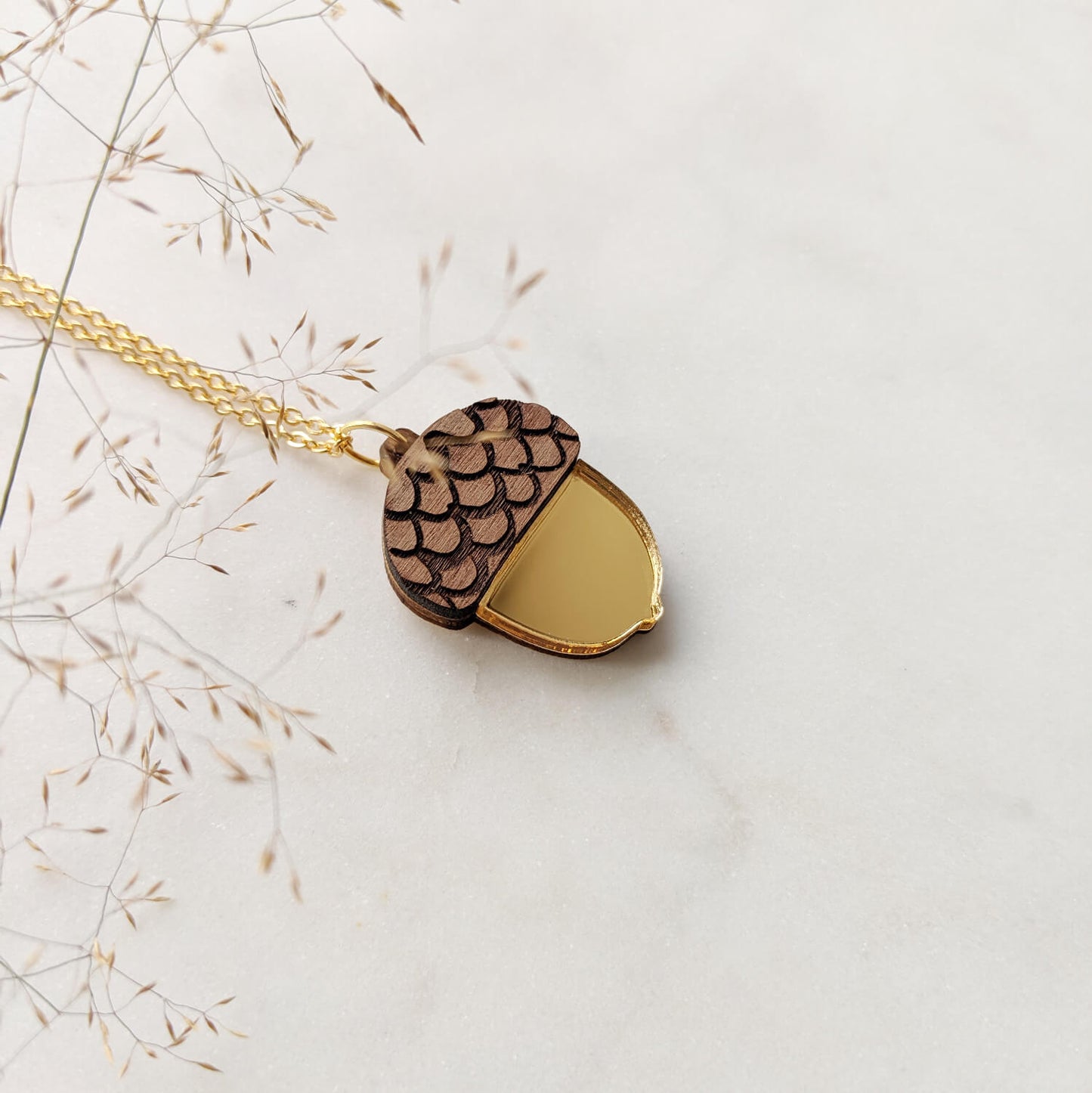 Small Acorn Pendant Necklace