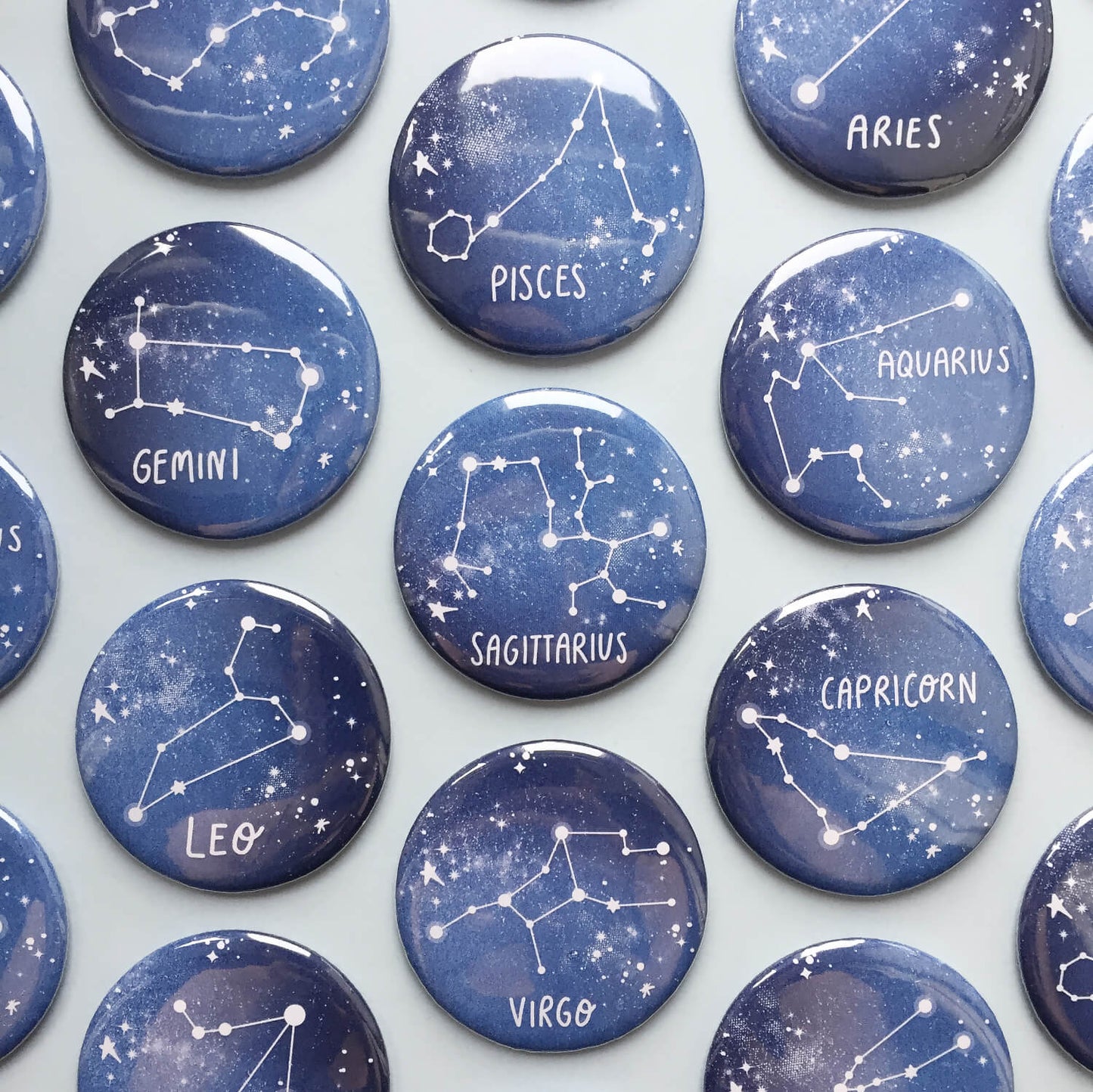 Blue Star Sign Pocket Mirrors -The Moonlit Press