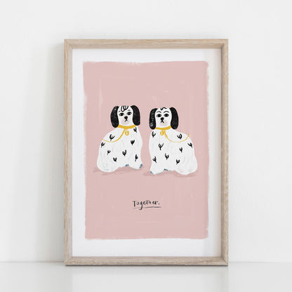 * NEW* Ceramic Dogs Together Print