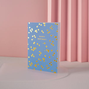 Gold Confetti Happy Birthday Card - The Moonlit Press