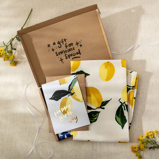 Letterbox Tea Towel Gift with Greeting Card - The Moonlit Press