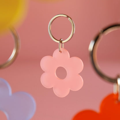 Pink Daisy Flower Keyring - The Moonlit Press UK