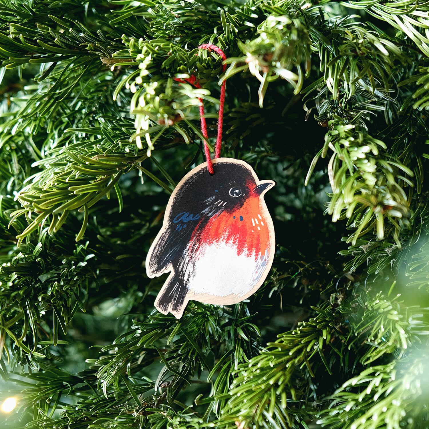 Wooden Robin Christmas Tree Decoration 