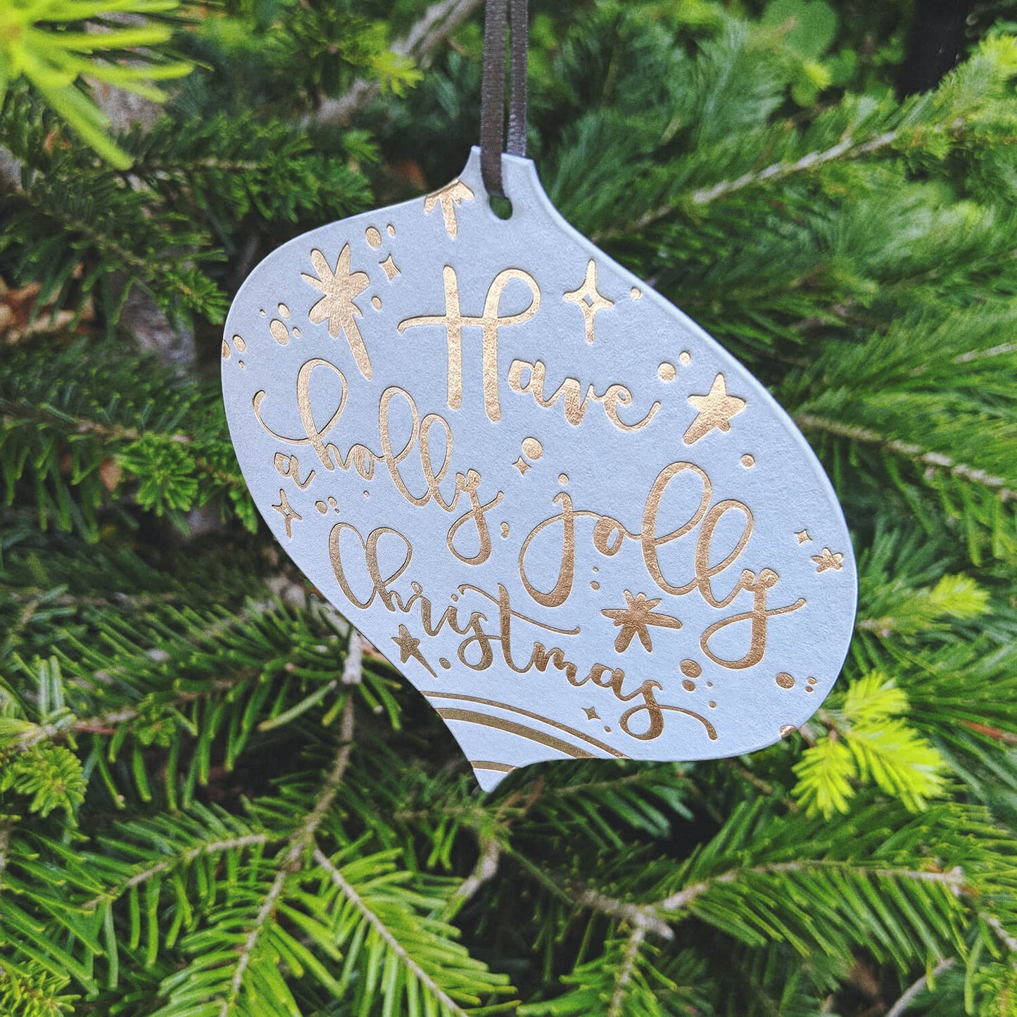 Hanging Jolly Christmas Card Decoration - The Moonlit Press