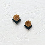 Load image into Gallery viewer, Small Gold Glitter and Black Studs - The Moonlit Press
