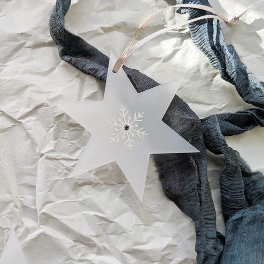 Snowflake Star Decoration - The Moonlit Press