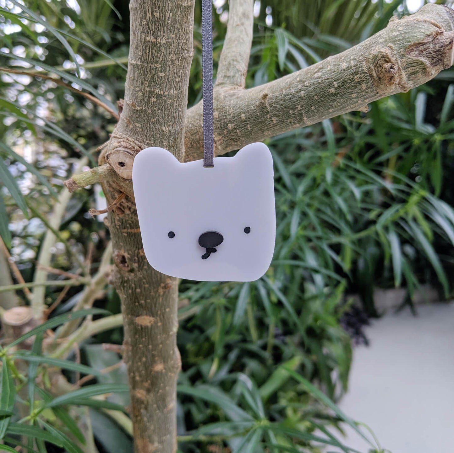 Whimsical Grey Bear Christmas Tree Decoration - The Moonlit Press
