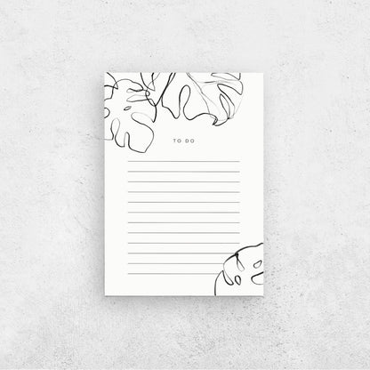 A6 Monstera To Do List Notepad - The Moonlit Press UK