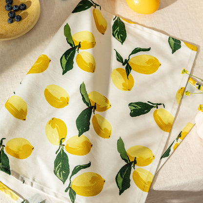 Cotton Lemon Tea Towel - The Moonlit Press UK