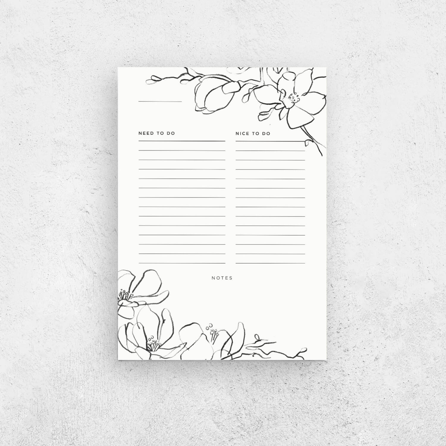 Floral To-Do List Desk Pad - The Moonlit Press