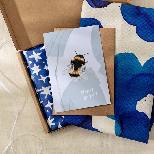 Happy B-day! Bee Birthday Card - The Moonlit Press UK