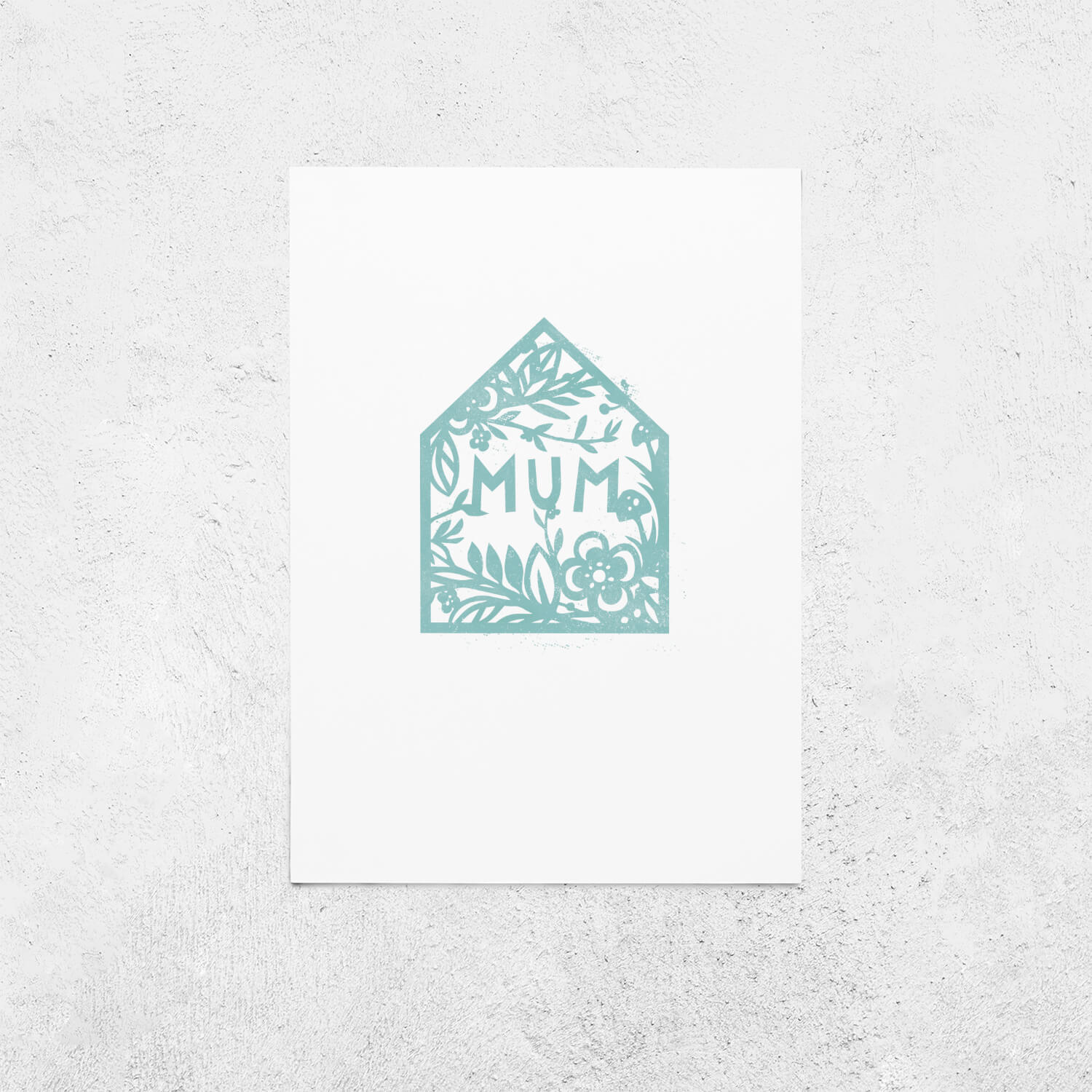 Home is where Mum is print in mint