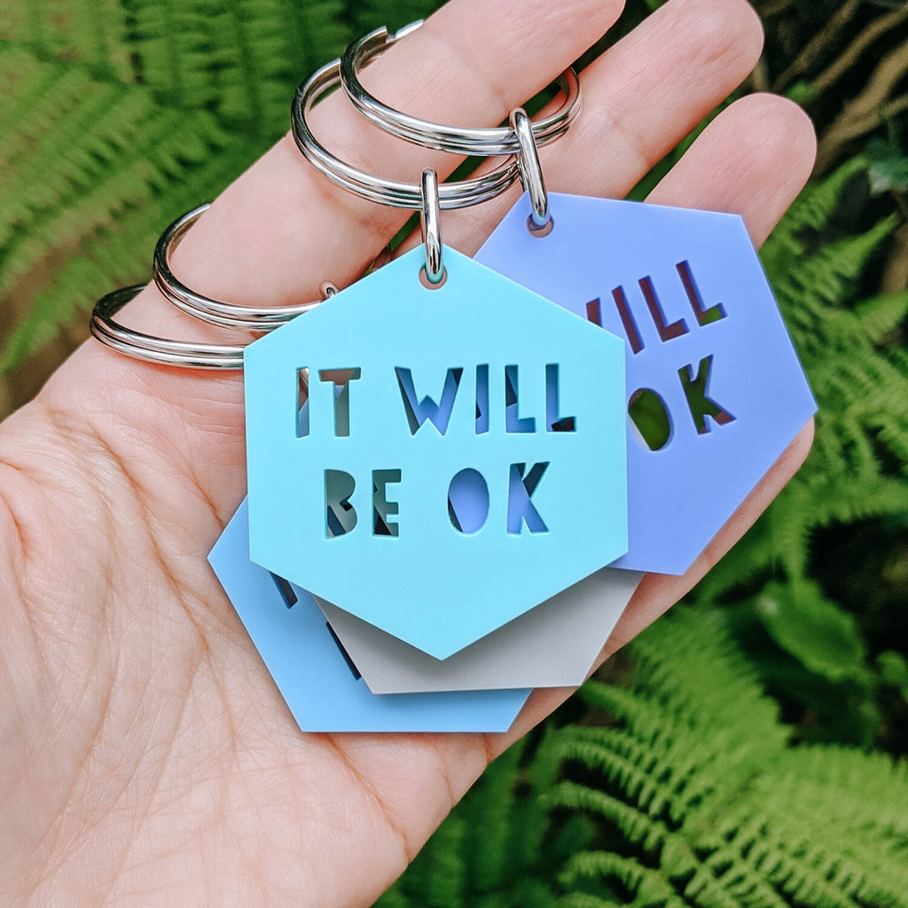 It Will Be OK Keychains in Mint