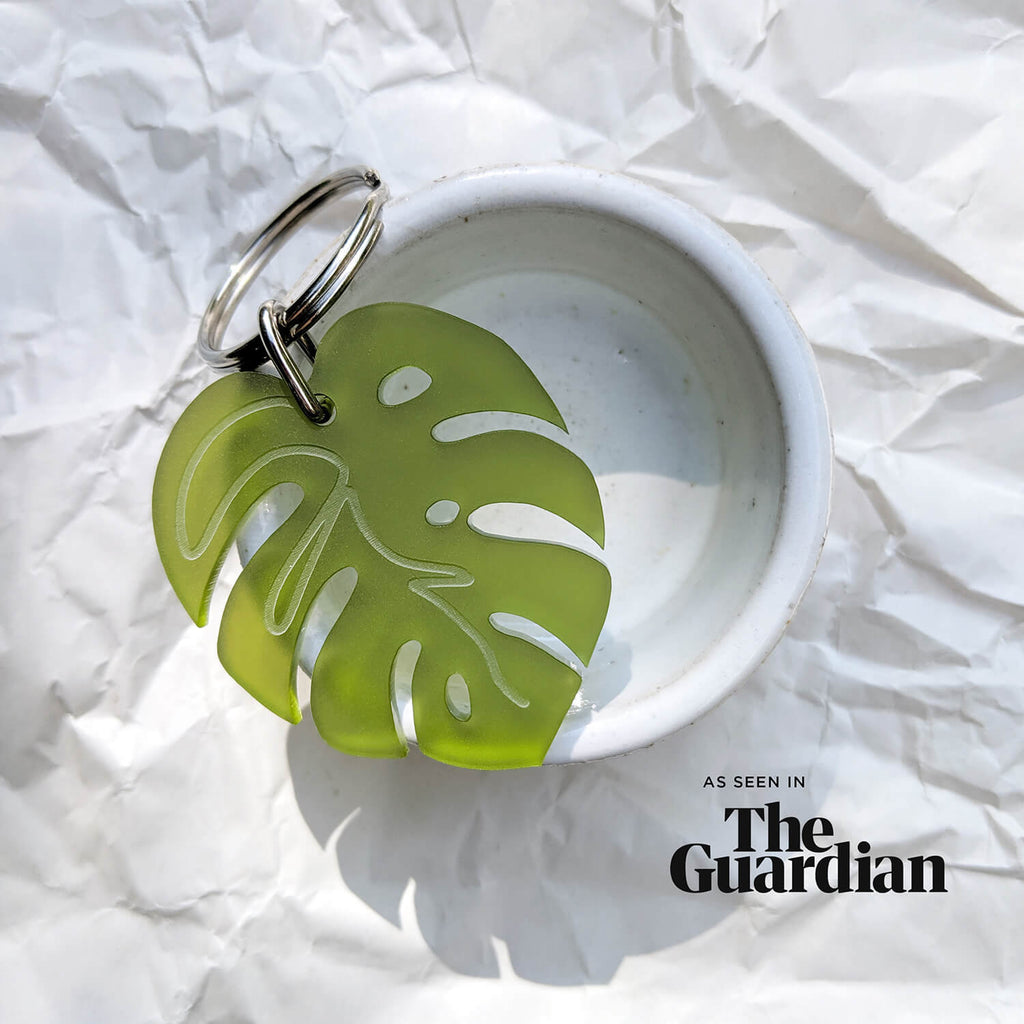 Monstera Keyring featured in The Guardian Christmas Gift Guide 2022 - The Moonlit Press