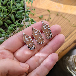 * Seconds * Calligraphy Nib Enamel Pin