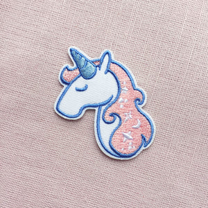 Pink Unicorn Iron On Patch - The Moonlit Press UK