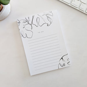 Small Monstera To Do List Notepad on Desk with House Plant