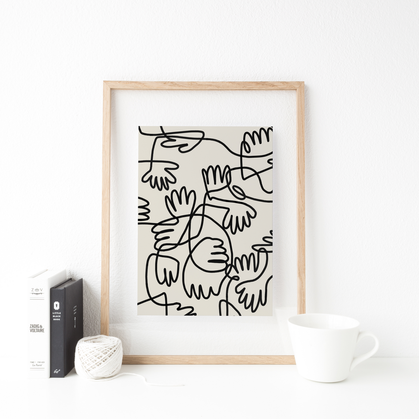 String of Hands Print