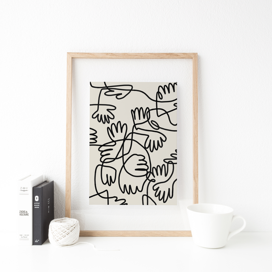 String of Hands Print