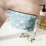 Load image into Gallery viewer, Blue Dog Print Wash Bag - The Moonlit Press
