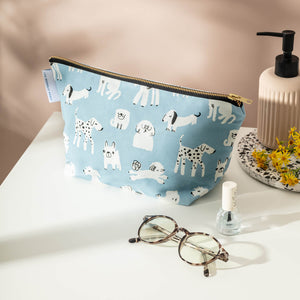 Blue Dog Print Wash Bag - The Moonlit Press