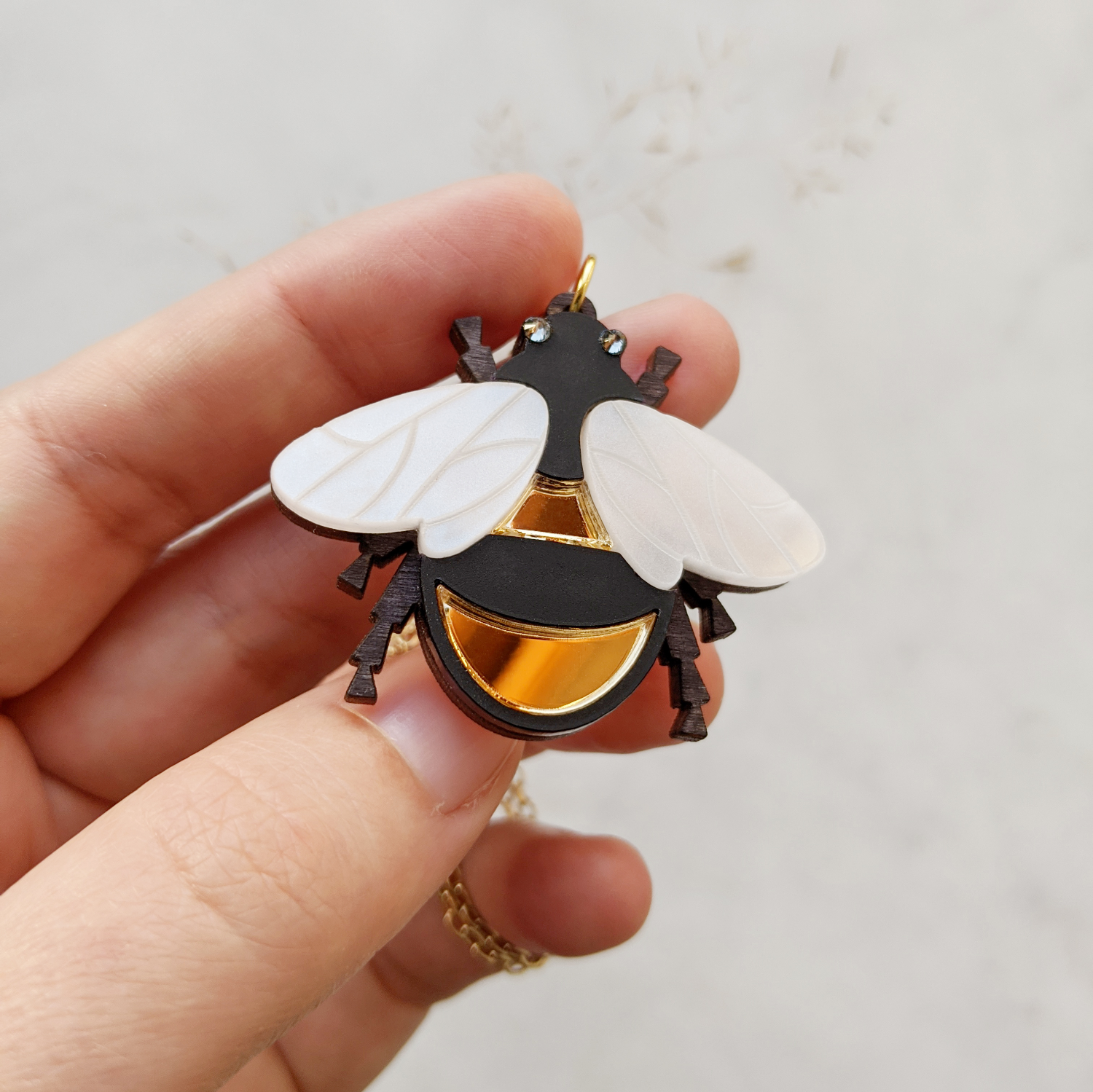 Gold Bee Necklace - The Moonlit Press