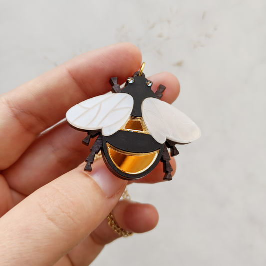 Gold Bee Necklace - The Moonlit Press
