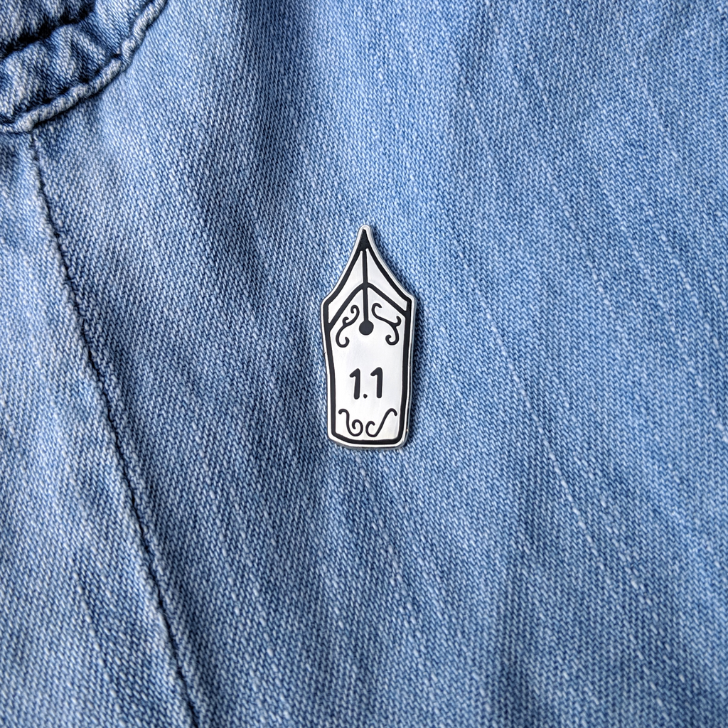 Silver Nib Enamel Pin - The Moonlit Press