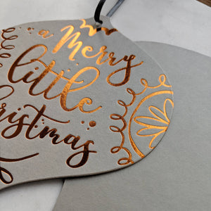 Hanging Christmas Card Ornament with space for Christmas message