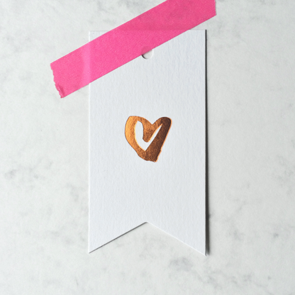 Copper Heart Gift Tags for Valentines Day