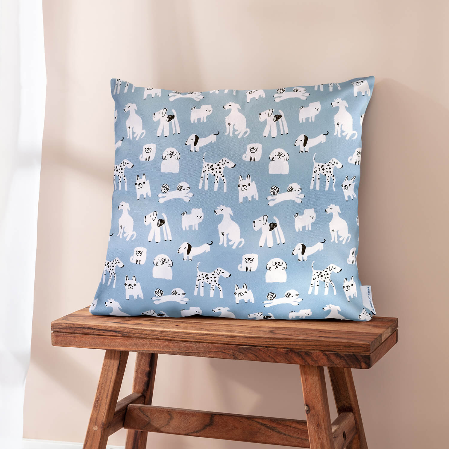 Decorative Dog Print Cushion - The Moonlit Press