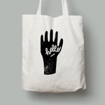 Load image into Gallery viewer, eco friendly hello tote bag screen printed in black
