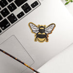 Load image into Gallery viewer, Gold Bee Laptop Sticker - The Moonlit Press
