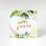 Load image into Gallery viewer, Floral Birthday Card with Gold Lettering
