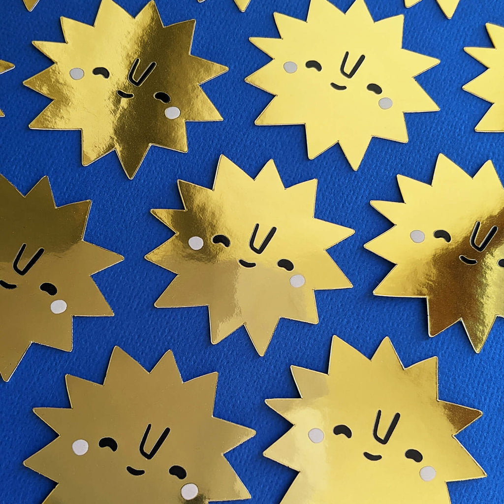 Gold Sun Vinyl Stickers - The Moonlit Press UK