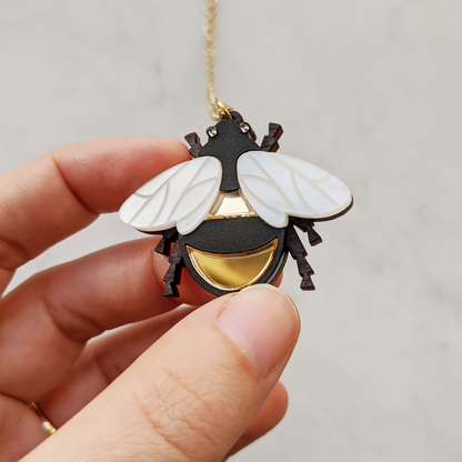 Gold Handmade Bumble Bee Pendant