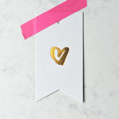 Gold Love Heart Gift Tags - The Moonlit Press