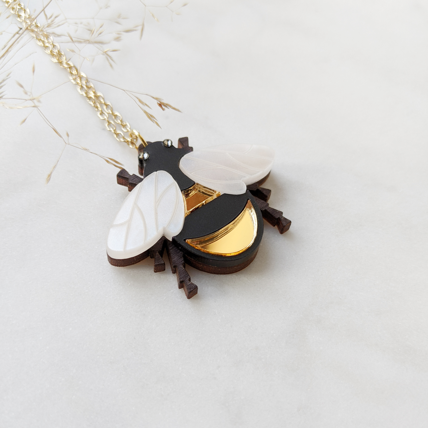 Dainty Gold Bee Necklace